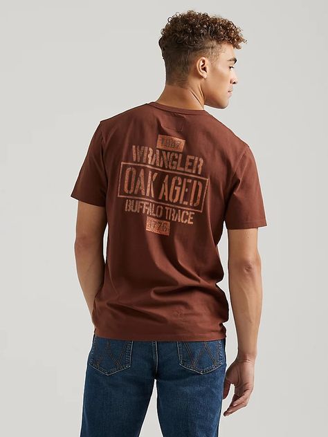 Wrangler x Buffalo Trace™ Men's Oak Aged T-Shirt Buffalo Trace, Drink Responsibly, Wrangler Shirts, Men's Shirts, Bourbon, Buffalo, Comfort Fit, Mens Shirts, Mens Outfits