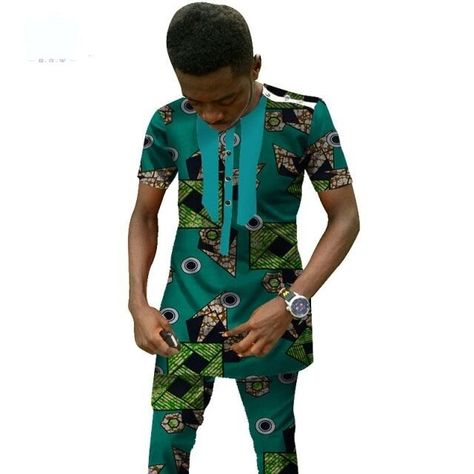 Ankara Top For Men, Ankara For Men African Style, Latest Ankara Styles For Men, Ankara For Men, Ankara Style For Men, Top With Pants, Diy Ottoman, Ankara Tops, Traditional African Clothing