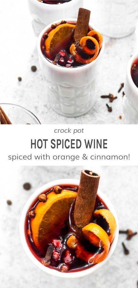 Vegan Holiday Drinks, Hot Spiced Wine, Spiced Wine Recipe, Warm Wine, Spiced Drinks, Spiced Wine, Holiday Drink, Vegan Holidays, Christmas Cocktail