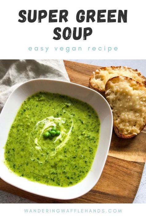 Garlic Peas, Vegan Quick Meals, Soups And Stews Recipes, Vegan Soups And Stews, Stews Recipes, Vegan Waffles, Vegan Lunch Ideas, Green Soup, Vegan Soup Recipes