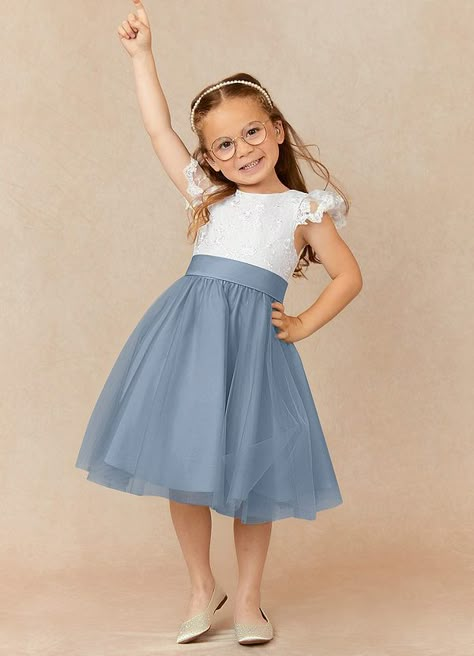 Light Blue Sweet 16, Dusty Blue Flower Girl, Sage Flower Girl Dress, Plum Flower Girl Dresses, Grey Flower Girl Dress, Blue Flower Girl Dress, Gray Flower Girl, Lace Tulle Dress, Blue Sweet 16