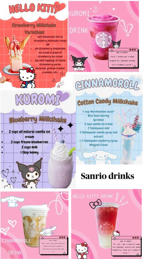 Sanrio Drinks, Marshmallow Sauce, Milkshake Recipe Strawberry, Blueberry Milkshake, Milkshake Drink, Strawberry Cheesecake Ice Cream, Cheesecake Ice Cream, Blue Food Coloring, Raspberry Syrup