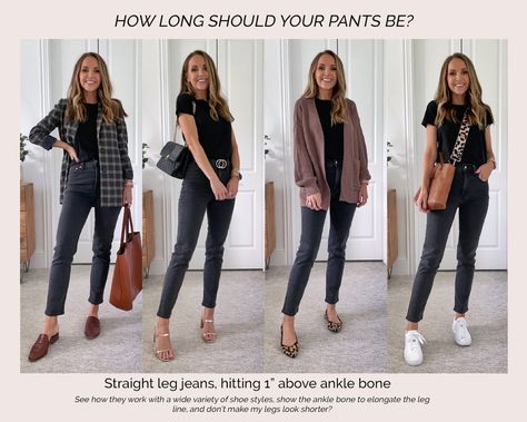 What Is the Best Length for Your Pants? - Merrick's Art Ankle Pants Outfit, Cropped Pants Outfit, Ankle Pants Women, Color Combos Outfit, Flattering Pants, Fashion Tips And Tricks, Clothes Fall, Ankle Length Jeans, Cold Weather Fashion