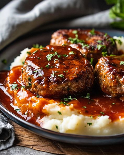 Easy Slow Cooker Salisbury Steak Slow Cooker Salisbury Steak, Salisbury Steak Recipes, Cheat Code, Beef Casserole Recipes, Salisbury Steak, Beef Recipes Easy, Crockpot Recipes Slow Cooker, Beef Recipes For Dinner, Beef Dinner