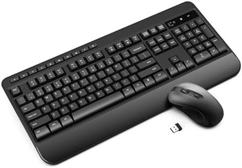 VEILZOR Wireless Keyboard and Mouse Combo, Full-Size 2.4G Ergonomic Computer Keyboard with Wrist Rest, 12+10 Multimedia Hotkeys, 4-Level 2400 DPI Wireless Mouse for Laptop/PC/Desktop,Windows/Mac OS Check more at https://trendydealspot.com/product/veilzor-wireless-keyboard-and-mouse-combo-full-size-2-4g-ergonomic-computer-keyboard-with-wrist-rest-1210-multimedia-hotkeys-4-level-2400-dpi-wireless-mouse-for-laptop-pc-desktopwindows-mac-os/ Mouse For Laptop, Wireless Keyboard And Mouse, Desktop Windows, Mouse Keyboard, Laptop Mouse, Wrist Rest, Wireless Keyboard, Keyboard And Mouse, Wireless Mouse