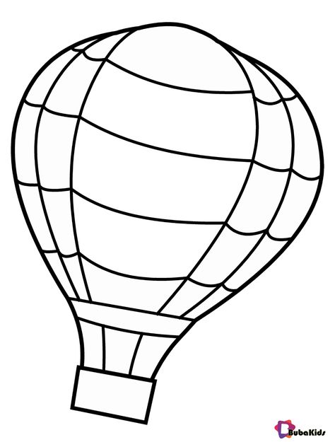 Hot air balloon coloring page for kids. It’s free coloring picture.  Collection of cartoon coloring pages for teenage printable that you can download and print. hot air balloon #HotAirBalloon Hot Air Balloon Clipart, Balloon Template, Balloon Pictures, Balloon Clipart, Vintage Hot Air Balloon, Easy Coloring Pages, Water Balloons, Cartoon Coloring Pages, White Balloons