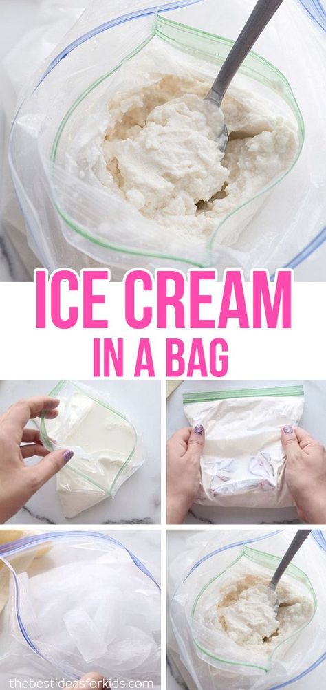 Ice Cream In A Bag, Icecream In A Bag, Easy Homemade Ice Cream, Brownie Scouts, Making Homemade Ice Cream, Child Education, Easy Ice Cream, Diy Ice Cream, Summer Preschool