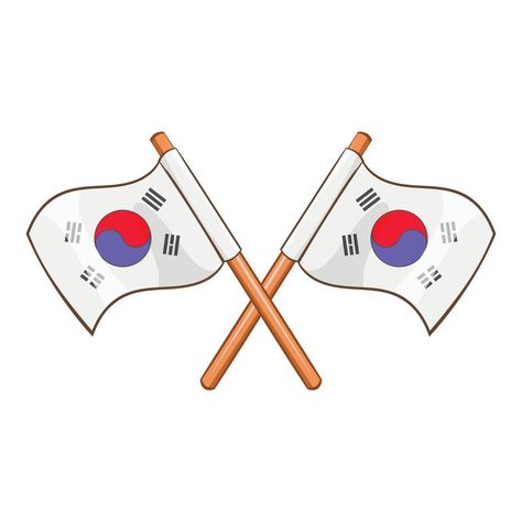 South Korea flags icon, cartoon style North Korea Flag, South Korean Flag, South Korea Flag, Korea Flag, Korean Flag, Logo Cloud, Australian Flags, Flag Painting, Fall Music