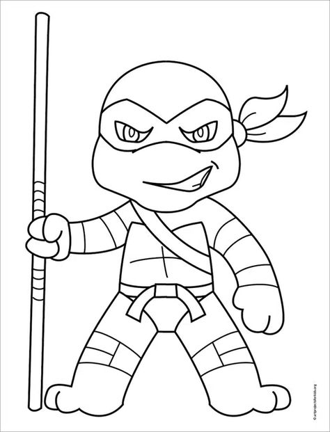 Easy How to Draw Ninja Turtles Tutorial, Ninja Turtle Coloring Page Ninja Turtle Easy Drawing, Ninja Turtles Drawing Easy, How To Draw Ninja Turtles, Teenage Mutant Ninja Turtles Drawings, Tmnt Coloring Pages, How To Draw Tmnt, Draw Ninja Turtles, Ninja Turtles Drawing, Ninja Turtles Printables