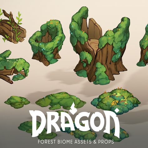 Path Concept Art, Forest Sprite Art, Game Art Assets, Game Environment Concept Art, Games Like Stardew Valley, Isometric Assets, 2d Forest Background, Forest Biome, Farming Game