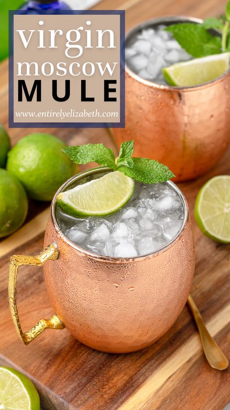 Take your taste buds on a fizzy ride with this refreshing virgin Moscow Mule. With bold aromatic bitters, spicy ginger beer, and a squeeze of fresh lime juice, it is sure to become a low calorie favorite! Mule Mocktail Recipe, Virgin Moscow Mule, Frozen Fruit Drinks, Aromatic Bitters, Refreshing Summer Drinks, Mocktail Recipe, Fruit Drinks, Signature Drinks, Moscow Mule