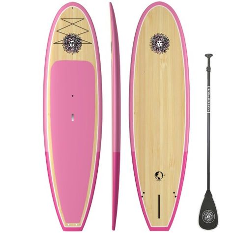 The Escape Standup Paddleboard Package in Bamboo/2T Pink/Bamboo Standup Paddle Board, Paddle Board, Paddle Boarding, Cute Pink, Random Things, Stand Up, Vision Board, Packaging, Pink