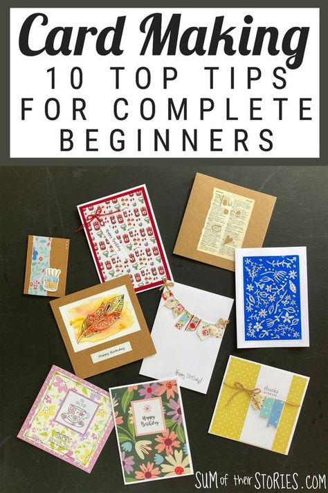 10 top tips for card making beginners How To Create Greeting Cards, Make Greeting Cards To Sell, Make Your Own Greeting Cards, Crafting Cards Ideas, Make Your Own Cards Diy, Scrapbook Paper Cards Diy, Easy Card Layouts Simple, Make Greeting Cards Ideas, Selling Homemade Cards