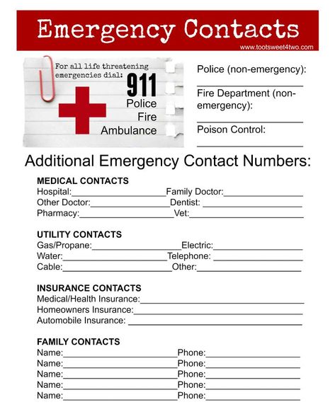 Emergency Preparedness Plan For Daycare, In Case Of Emergency Binder Free Printable, Free Emergency Contact Printable, Emergency Contact Printable, In Case Of Emergency Printable Free, Emergency Contact Form Free Printable, Emergency Information Sheet, Contact Card Template, Emergency Contact Form