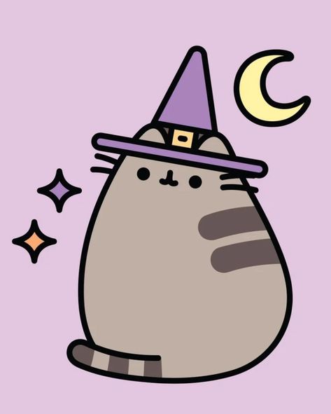 Cat Phone Wallpaper, Pusheen Cute, Halloween Craft Projects, Witch Tattoo, Halloween Pumpkin Designs, Cute Summer Wallpapers, Pusheen Cat, Stitch And Angel, Kawaii Halloween