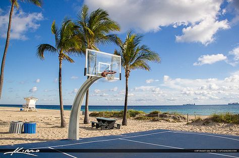 Fort Lauderdale Basketball Court at Beach Beach Basketball, Basketball Decor, Hdr Images, Miami Basketball, Broward County Florida, Basketball Court Backyard, Street Soccer, Basketball Decorations, Portable Basketball Hoop