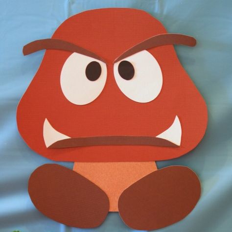 Template to make paper Goombas and Koopas could do a pin the something on the goomba Super Mario Brothers, Mario Brothers, Super Mario, Mario, Birthday Party, Birthday, Red