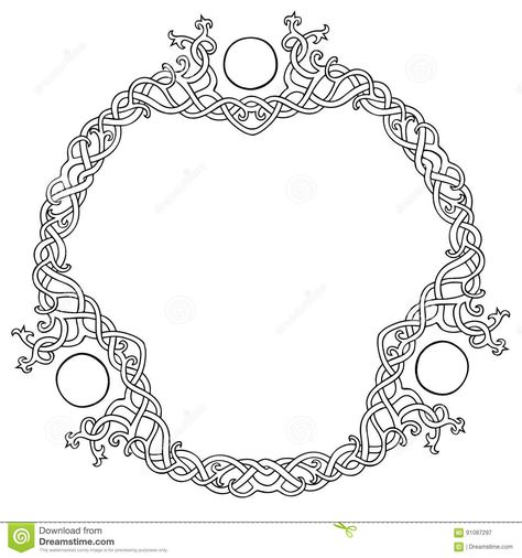 Celtic Circle Design, Celtic Patterns Border, Celtic Frame, Celtic Knot Circle, Circle Tattoo Design, Frame Black And White, Japanese Tattoo Words, Celtic Border, Traditional Tattoo Flash Art