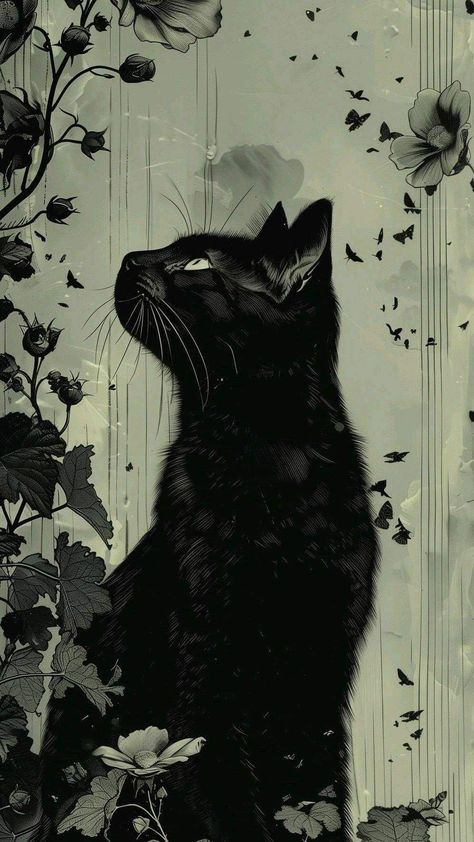 Black Cat Background Wallpapers, Black Cat Wallpaper Dark, Black Cat Aesthetic Dark, Dark Cat Wallpaper, Black Cat Wallpaper Aesthetic, Cat Phone Wallpaper, Black Cat Aesthetic, Witch Wallpaper, Black Cat Anime