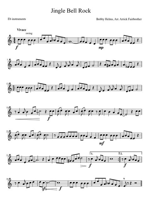 Jingle Bell Rock Alto Sax Fingering Chart, Alto Saxophone Fingering Chart, Alto Sax Music, Rock Sheet Music, Saxophone Notes, Alto Saxophone Music, Saxophone Fingering Chart, Alto Sax Sheet Music, Tenor Saxophone Sheet Music