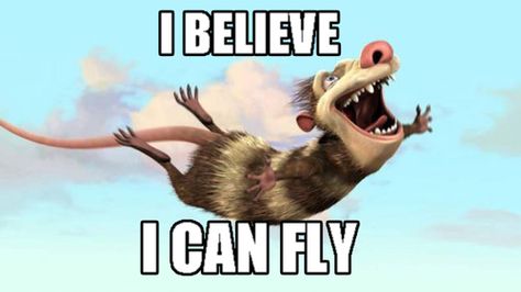 I believe i can fly! Ice Age Quotes, Ice Age Funny, Ice Age Movies, Sid The Sloth, Blue Sky Studios, Dreamworks Trolls, Cartoon World, Ice Age, Character Wallpaper