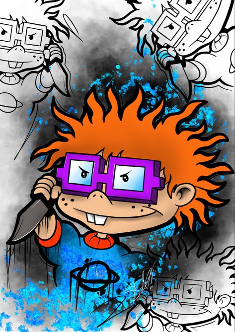 Chucky rugrats Chucky From Rugrats Tattoo, Chucky Rugrats Drawing, Chuckie Finster Tattoo, 90’s Cartoon, Chucky Rugrats Tattoo, Rugrats Tattoo Ideas, 90s Cartoon Art, Rugrats Art, Chucky Rugrats