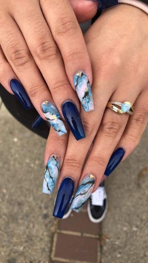 Boujie Nails, Mama Nails, Nails Artwork, Nail Designs Pictures, Marble Nail Designs, Nagellack Trends, Blue Acrylic Nails, Cute Acrylic Nail Designs, Simple Acrylic Nails