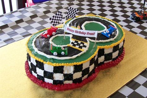 race track cake Number 5 Cupcakes, Nascar Cake, Race Track Cake, Car Cakes, Race Car Cakes, Cars Birthday Cake, Shaped Cakes, Custom Cupcake Toppers, 5th Birthday Cake