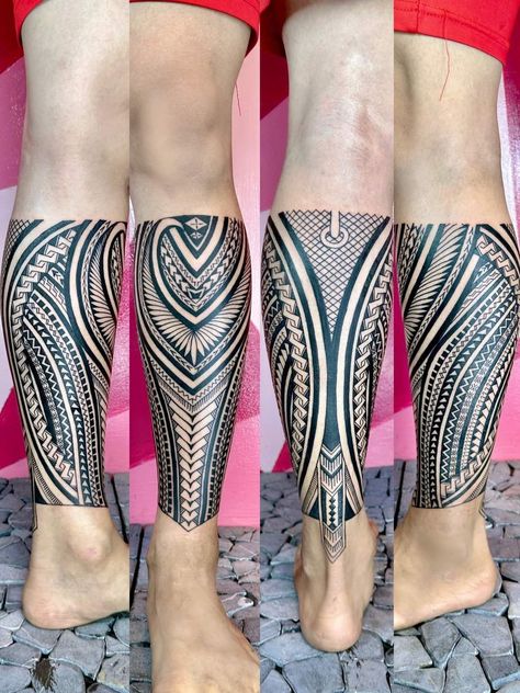 Polynesian Calf Tattoo, Polynesian Leg Sleeve, Polynesian Leg Tattoo, Leg Band Tattoos, Calf Tattoo Men, Thigh Tattoo Men, Geometric Line Tattoo, Chinese Alphabet, Lower Leg Tattoos