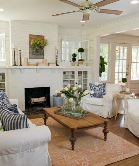 Fixer Upper Living Rooms, Fixer Upper Living Room, Beam Ceiling, Wood Beam, Cottage Living, House Room, Apartment Inspiration, Living Room Inspo, Design Styles