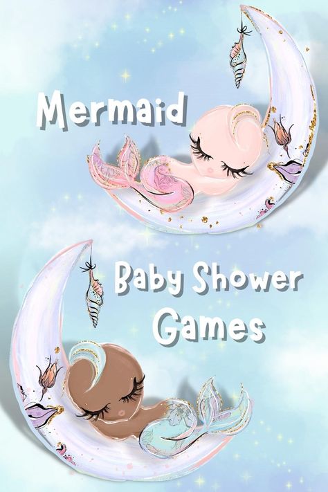 Mermaid baby shower games with adorable images perfect for your mermaid baby shower theme. Printable mermaid baby shower games with baby shower word search, word match, and baby shower word scramble with answers. #UniquelyMermaid Mermaid Baby Shower Games, Little Mermaid Baby Shower Ideas, Mermaid Baby Shower Theme, Work Baby Showers, Mermaid Baby Shower Invitations, Mermaid Poster, Mermaid Christmas, Baby Shower Wording, Mermaid Nursery