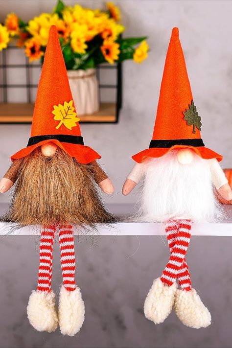 Perfect touch to add to your Thanksgiving decor. Thanksgiving Decorations For Home, Gnomes Decor, Seasonal Decor Fall, Thanksgiving Home Decorations, Thanksgiving Cartoon, Fall Gnomes, Fall Fireplace, Christmas Wooden Signs, Farmhouse Halloween