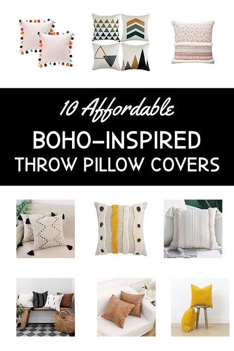 10 Affordable Boho Throw Pillow Covers - Cabin Lane Couch And Rug, White Kitchen Wood Floors, Brown Walls Living Room, Rustic Living Rooms, Patio Oasis, Ocean Themed Bedroom, Living Room Floor Plans, Budget Friendly Home Decor, Affordable Boho