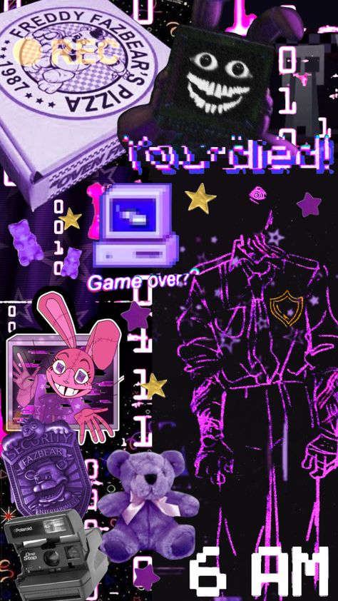 #fnaf #fivenightsatfreddys #glitchtrap #purpleguy #pizza #glitch Glitchtrap Wallpaper, Polaroid One Step, Pizza Games, Glitch Wallpaper, Funtime Foxy, Fnaf Wallpapers, Purple Guy, Fnaf Drawings, Five Night