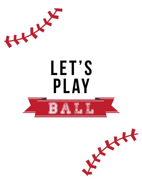 Let's-Play-Ball-Red Chicago Cubs Birthday, Baseball Printables, Sports Room Boys, Baseball Theme Birthday, Baseball Girlfriend, Baseball Gear, Kentucky Basketball, Baseball Party, Baseball Theme