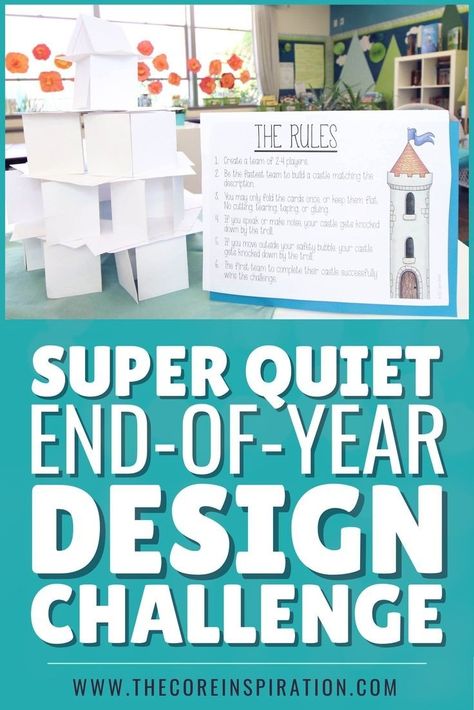 Use this super quiet design challenge to make the end of the year fun and stress free! This game integrates teamwork, math, and reading. Your students will love working as a team to build a castle that matches each instruction card. The best part, all you need is index cards! This game can be used for students in 2nd, 3rd, 4th, or 5th grade. Learn how to play with silent game here! Build A Castle, Working As A Team, Reflection Activities, Fun Activity For Kids, Games For Fun, School Lesson Plans, End Of Year Activities, Team Challenges, Classroom Games