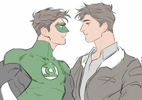 Bruce Wayne X Hal Jordan, Hal Jordan X Bruce Wayne, Batman X Green Lantern, Hal Jordan Fanart, Batman And Green Lantern, Lantern Corps Oaths, Guy Gardner, Titans Dc, Superman X Batman