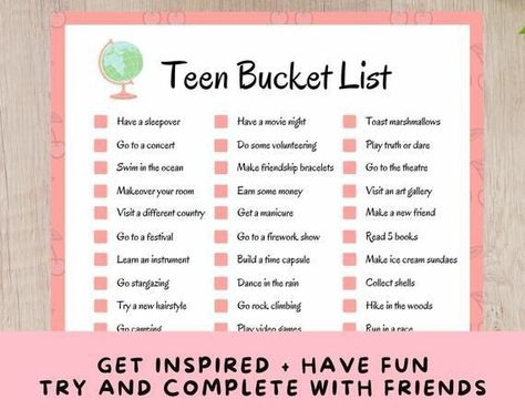 Stuff To Do At A Sleepover For Teens, Fun Diys For Teenagers, Things To Ask For Your Birthday Teens, Fun Party Games For Teenagers, Things To Put On Your Christmas List, Craft Ideas For Teenagers, Summer Break Ideas, Bucket List Ideas For Teens, Summer Before College