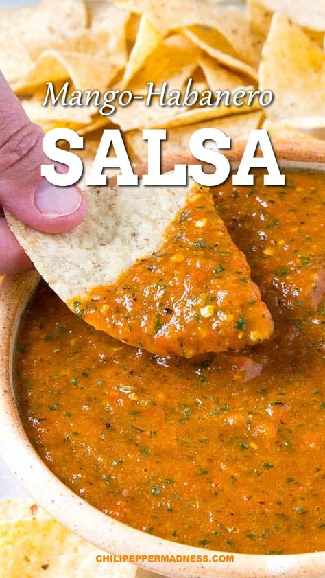 Roasted Mango Habanero Salsa, Homemade Habanero Salsa, Spicy Mango Salsa Recipe, Sweet Spicy Salsa, Spicy Salsa Recipe Mexican, What To Make With Habanero Peppers, Habenero Recipes Salsa, Recipes With Habanero Peppers, Bell Pepper Salsa Recipe