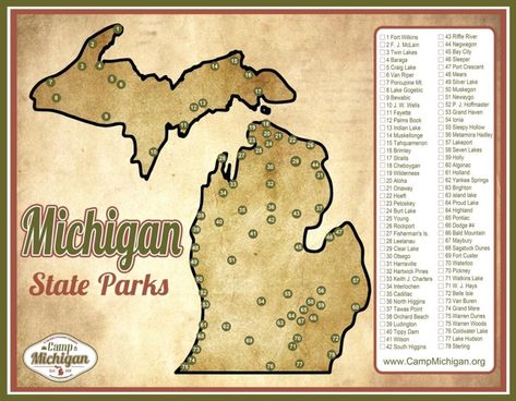 Michigan Printables Free, Cheboygan Michigan, Only In Your State Michigan, Michigan Travel Poster, Michigan Campgrounds, Upper Peninsula Michigan Map, Michigan Camping, Midwest Vacations, Michigan State Parks