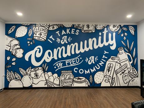 Old Soul Mural Co. | muralist Murals With Words, Branding Wall Design, Corporate Wall Design, Corporate Mural, Office Mural Design, Welcome Mural, Adventure Mural, Elementary School Murals, College Mural