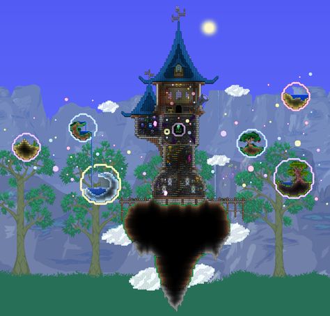 Terraria Wizard House, Terraria Cloud House, Terraria Mega Base, Terraria Mushroom Biome House, Terraria Hallowed House, Terraria Castle Ideas, Terraria Sky Base, Terraria Wizard Tower, Terraria Underground Base