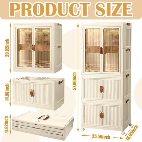 NEW ARRIVAL!! 3 Tier Portable Kids Closet Foldable Children Wardrobe Large Collapsible Clothing Storage Cabinet with Wheels now available!! Foldable Cupboard, Cabinet With Wheels, Kid Closet, Kids Closet, Clothing Storage, Storage Cabinet, New Arrival, Cupboard, Wardrobe