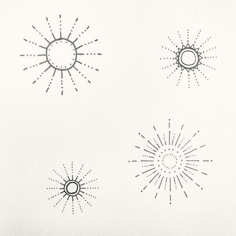 s t i c k   &   p o k e. on Instagram: “Sunbursts for this week 🌟✨🌞” Astrology Bullet Journal, Majestic Tattoo, Dots Tattoo, Maybe Tattoo, Tattoo Sonne, Tiny Finger Tattoos, Star Charts, Sun Tattoo Designs, Sun And Moon Tattoo