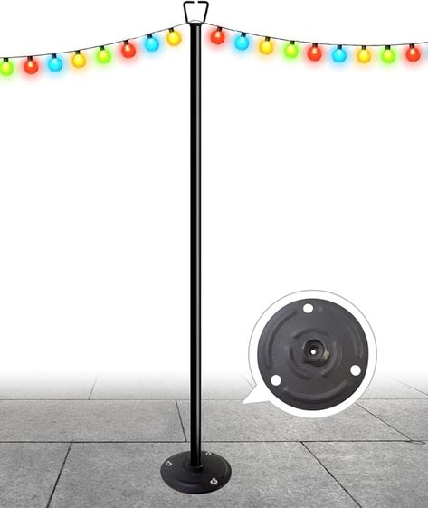 Amazon.com : Queension 10FT Plug Floor String Light Poles for Outdoor String Lights for Garden, Backyard, Patio Lighting Stand for Parties, Bistro & Weddings, 2 Pack : Tools & Home Improvement Backyard Patio Lighting, String Light Poles, Backyard String Lights, Lights For Garden, Market Lighting, Outdoor String Lights, Edison Lighting, Light Pole, Backyard Lighting