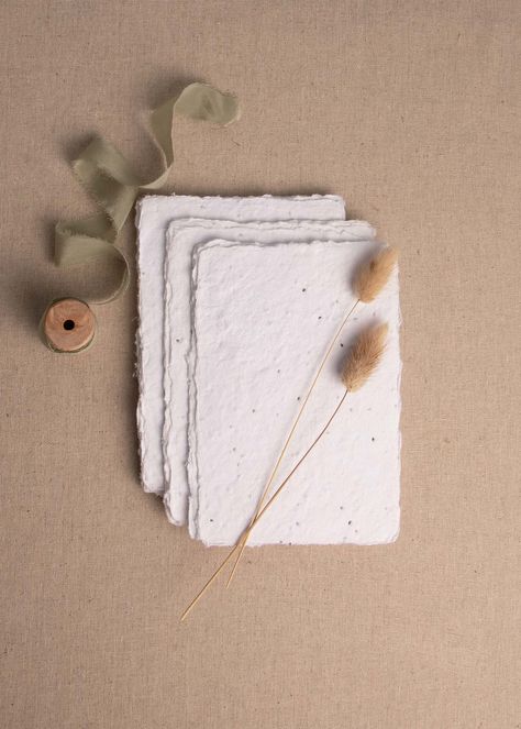 Plantable paper is sustainable and leads in to the nature aspect of the wedding Deckle Edge Paper, Plantable Paper, Foil Printing, Etsy Wedding Invitations, Paper Sheet, Seed Paper, Wedding Invitations Diy, Paper Envelopes, Foil Print