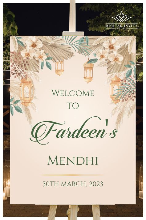 Printing & Personalising your own Welcome Mehendi Signs or Punjabi Mehandi welcome sign Indian template instant download has been made a super easy process by us specially for busy brides that save the valuable wedding-prep time while still giving you the complete Hindu Wedding welcome template & stationery of your dreams for your Wedding Entry Sign!

You can print your Mehandi decor Sign Board or Indian Mehndi Welcome Signage décor where ever you choose! Sangeet Welcome Sign, Indian Wedding Signage, Mehandi Theme, Sangeet Signage, Mehendi Welcome Board, Mehendi Party, Hindu Wedding Decorations, Unique Wedding Signs, Welcome Signage