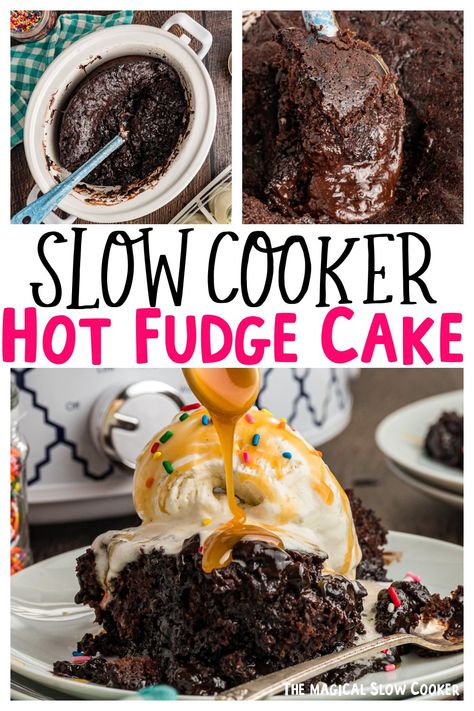 Slow Cooker Chocolate Cake, Hot Fudge Cake, Crockpot Desserts, Slow Cooker Ideas, The Magical Slow Cooker, Pot Food, Crock Pot Desserts, Slow Cooker Desserts, Slow Cooked Meals