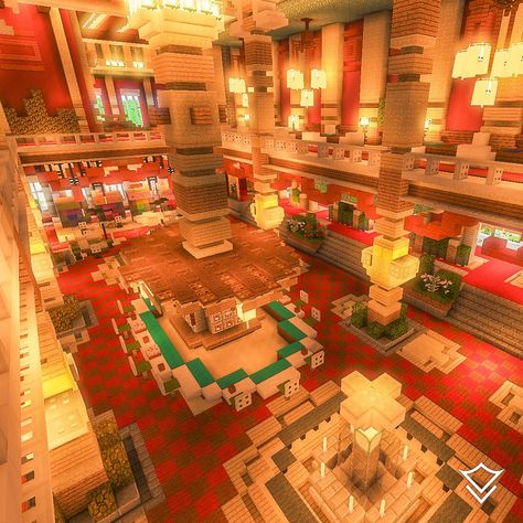 Rate O’Casino! ⬇️ #Minecraft Minecraft Building Ideas Casino, Minecraft Strip Mall, Circus Tent Minecraft, Minecraft Casino Building, Minecraft Hotel Lobby, Minecraft Casino Ideas, Fnaf Minecraft Builds, Mincraft Bilds, Minecraft Casino