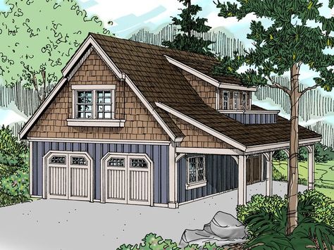 051G-0056: Craftsman Garage Plan with Flexible Loft and Hobby Room Garage Plans With Loft, Craftsman Garage, Plan Garage, Carriage House Garage, Barn Apartment, Carriage House Plans, Garage Loft, Garage Apartment Plans, Craftsman Bungalow